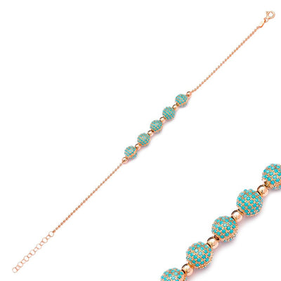 Julia Nano Turquoise Ball Sterling Silver Bracelet - East Indies 