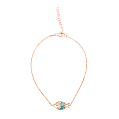 Gemma Enamel Colorful Fish Anklet Bracelet - East Indies 