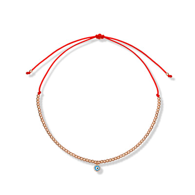 Gina Red Knitting with Evil Eye Anklet Bracelet - East Indies 