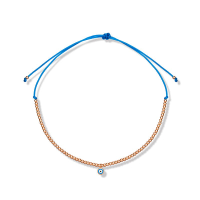 Gina Blue Evil Eye Knitting Anklet Bracelet - East Indies 