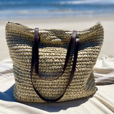 Lucille Light Brown Shoulder Beach Bag - East Indies 