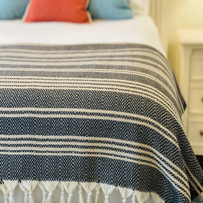 Brielle XL Blanket - Black & Cream - East Indies 