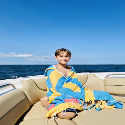 Casey Ocean Gold Kids & Teens Beach Towel /Backpack - East Indies 
