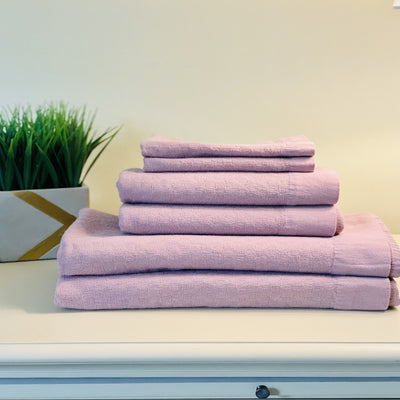 Pink Color Cali Turkish Towel Bath Set of 6 - East Indies 