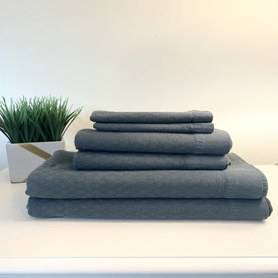 Green Cali Turkish Towel Bath Set of 6 - East Indies 