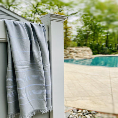 Camila Grey Terry Bath Towel - East Indies 
