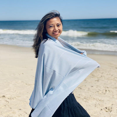 Alexa Light Blue Beach Towel or Peshtemal - East Indies 